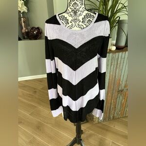 Striped Black and Lavender Women's sweater